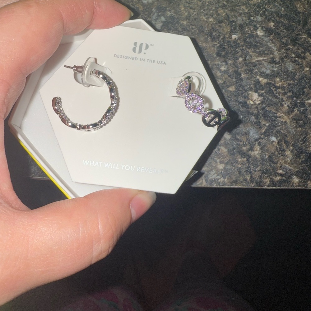 BP Silver and Purple Earrings Set